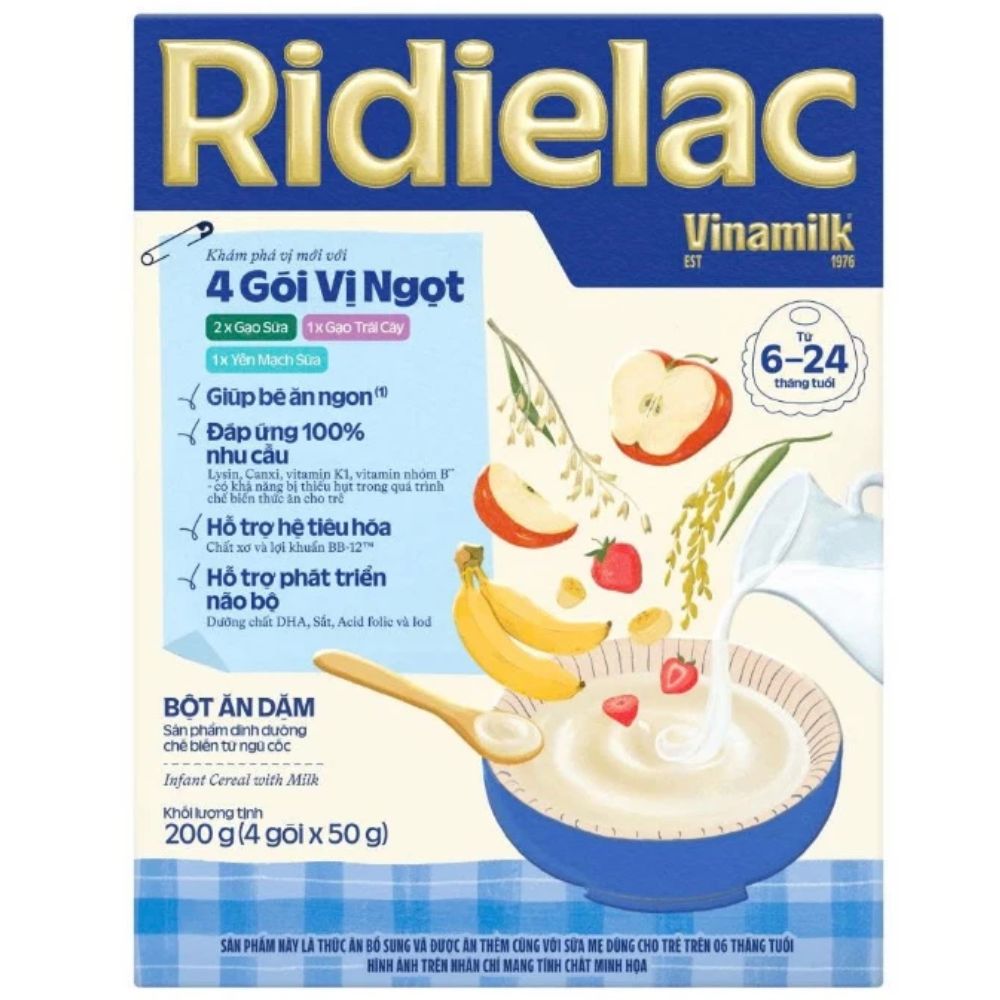 bột ăn dặm ridielac gold 4 gói vị ngọt